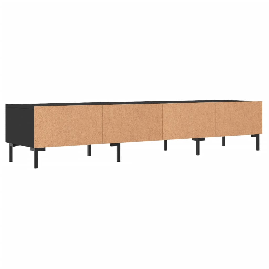 Meuble TV noir 150x36x30 cm bois d'ingénierie - XIOS