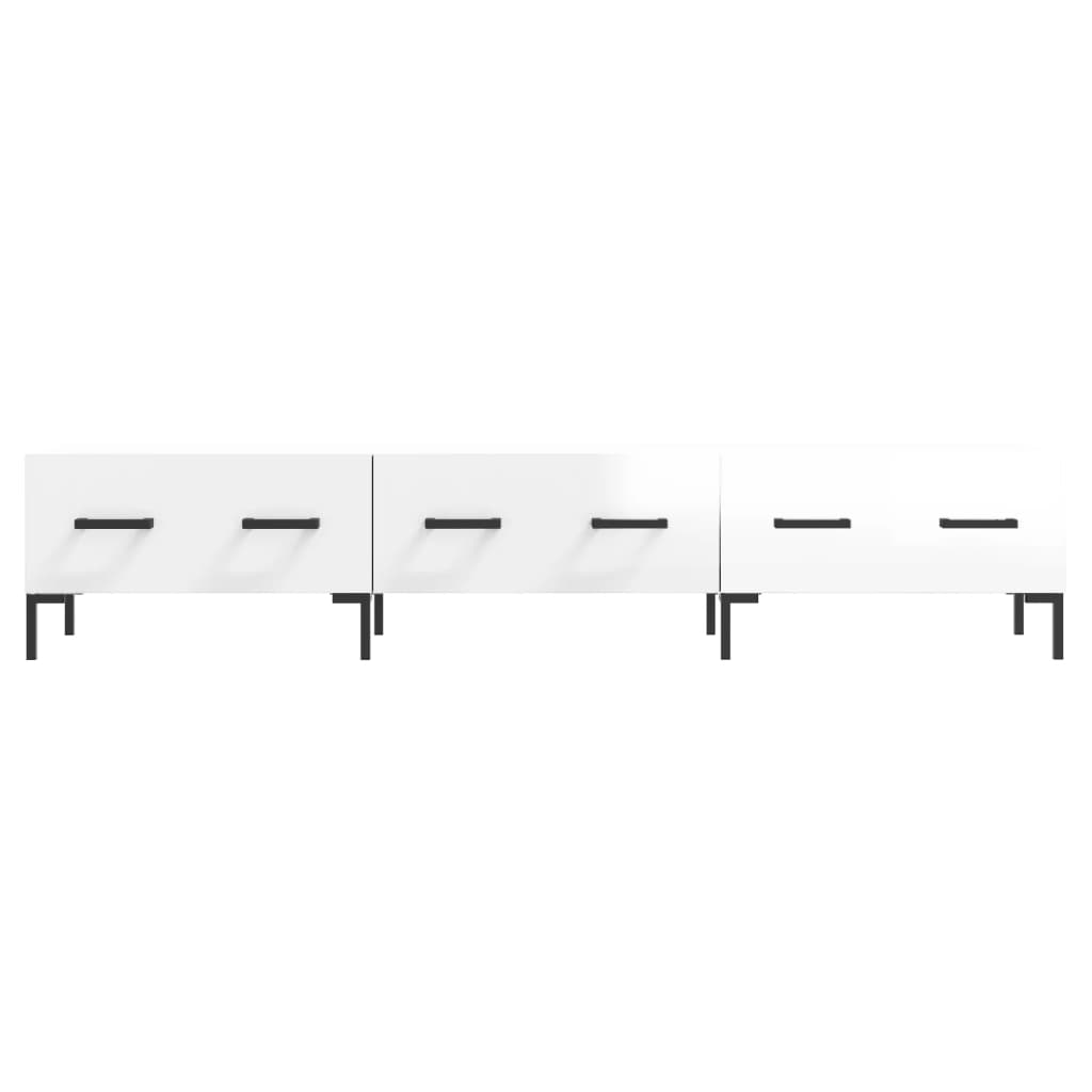 Meuble TV blanc brillant 150x36x30 cm bois d'ingénierie - XIOS