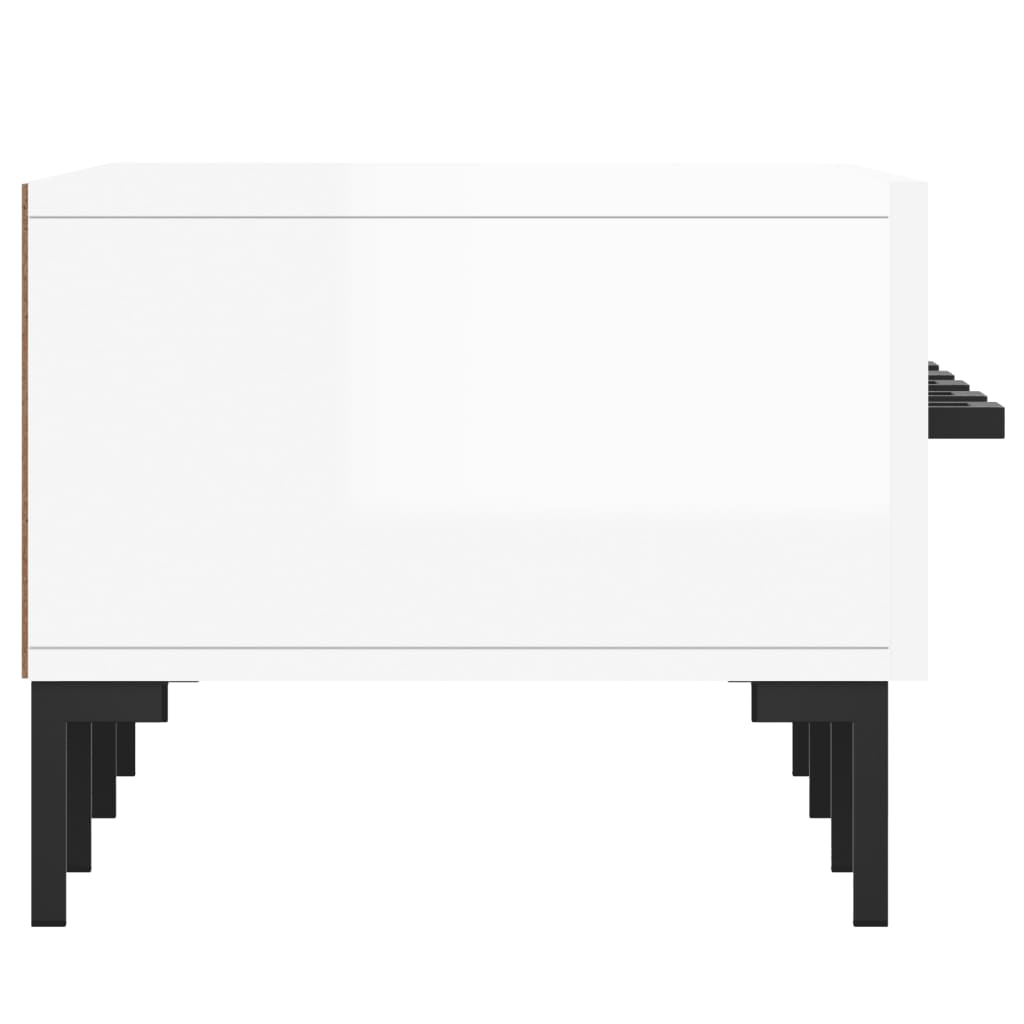 Meuble TV blanc brillant 150x36x30 cm bois d'ingénierie - XIOS