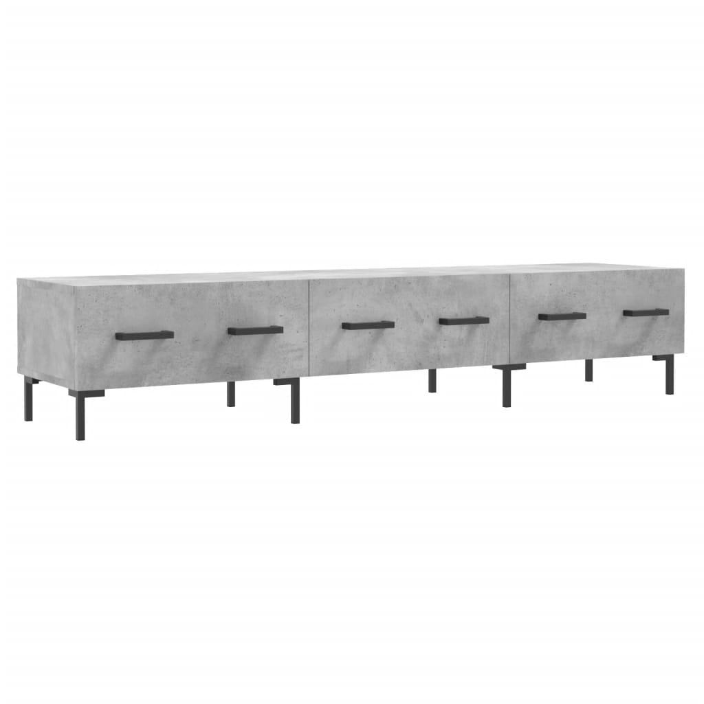 Meuble TV gris béton 150x36x30 cm bois d'ingénierie - XIOS