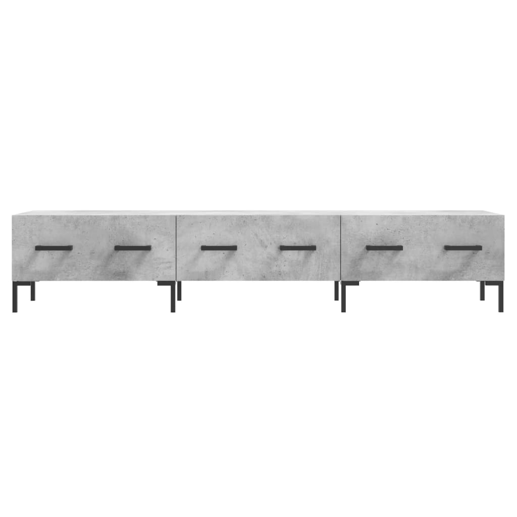 Meuble TV gris béton 150x36x30 cm bois d'ingénierie - XIOS