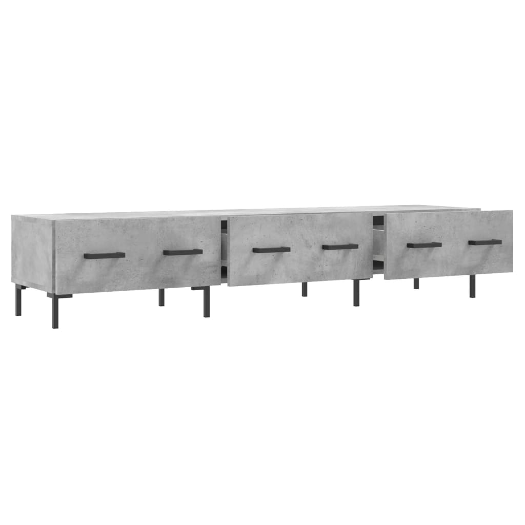 Meuble TV gris béton 150x36x30 cm bois d'ingénierie - XIOS