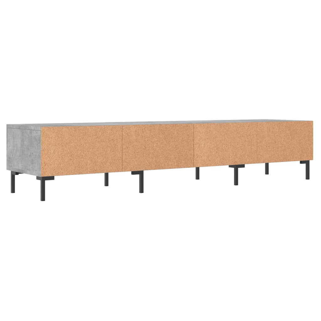 Meuble TV gris béton 150x36x30 cm bois d'ingénierie - XIOS