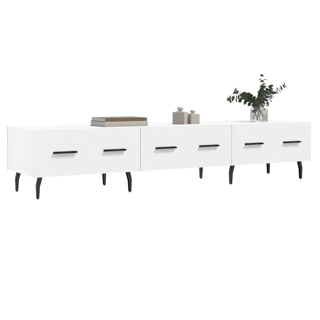 Meuble TV blanc 150x36x30 cm bois d'ingénierie - XIOS