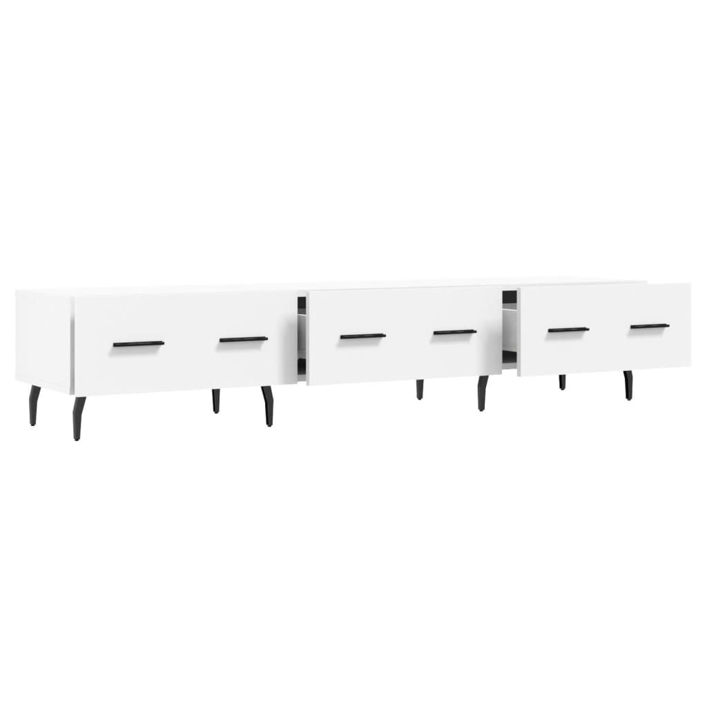 Meuble TV blanc 150x36x30 cm bois d'ingénierie - XIOS