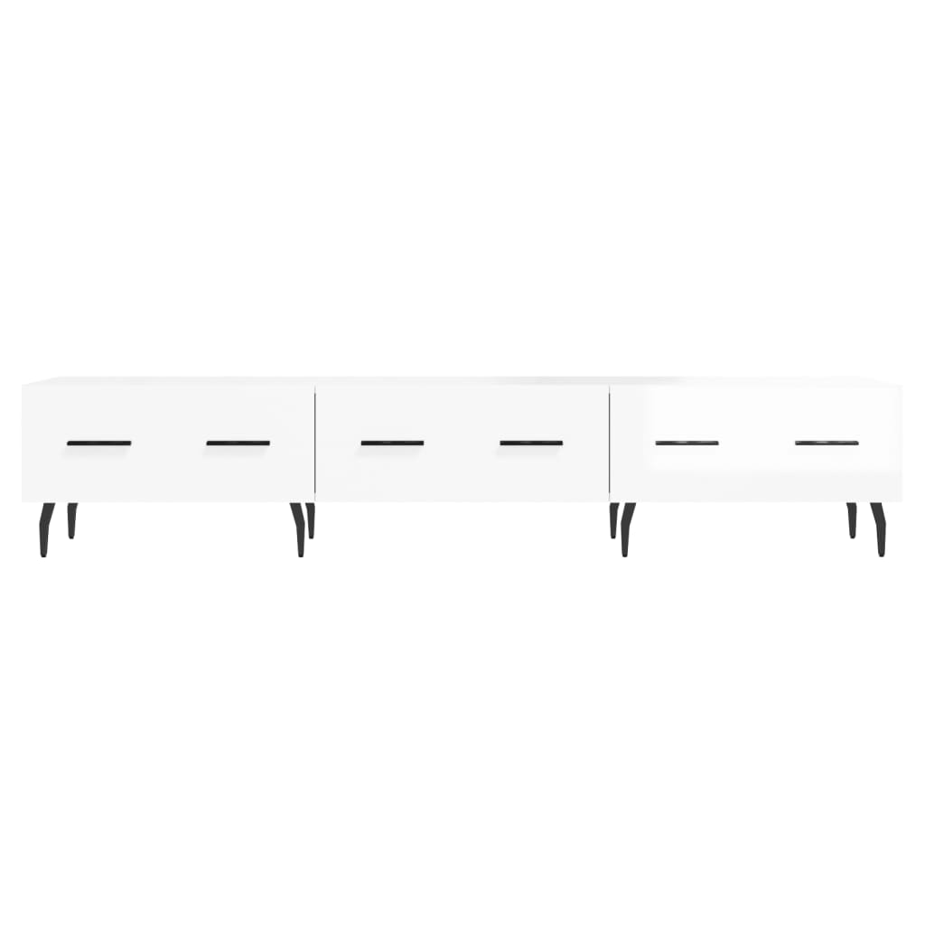 Meuble TV blanc brillant 150x36x30 cm bois d'ingénierie - XIOS