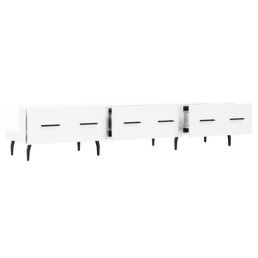 Meuble TV blanc brillant 150x36x30 cm bois d'ingénierie - XIOS