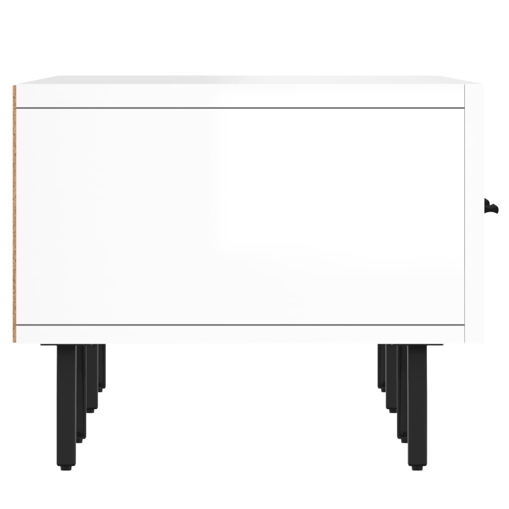 Meuble TV blanc brillant 150x36x30 cm bois d'ingénierie - XIOS