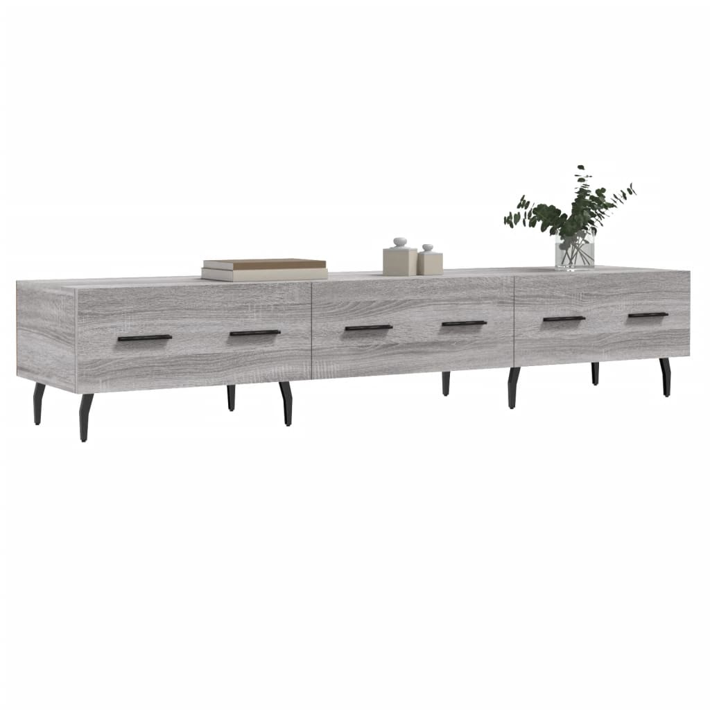 Meuble TV sonoma gris 150x36x30 cm bois d'ingénierie - XIOS