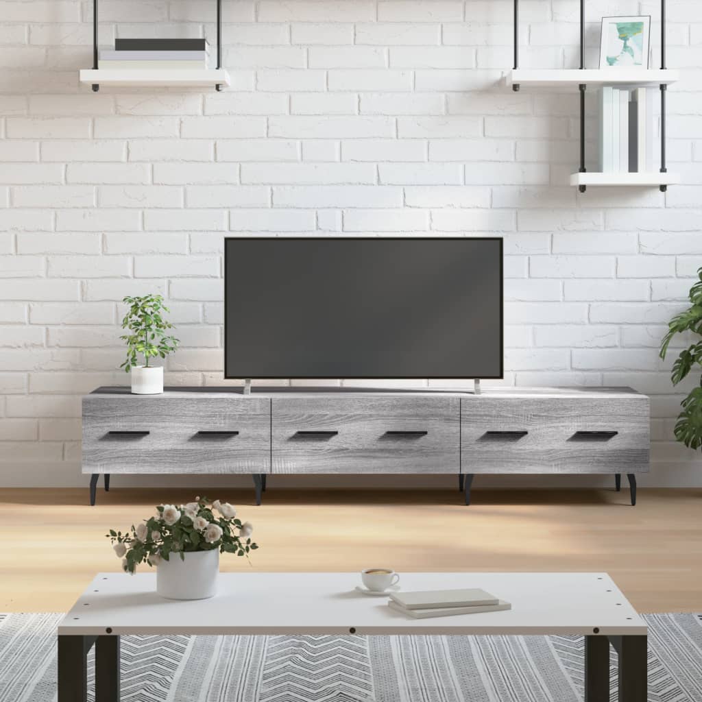 Meuble TV sonoma gris 150x36x30 cm bois d'ingénierie - XIOS