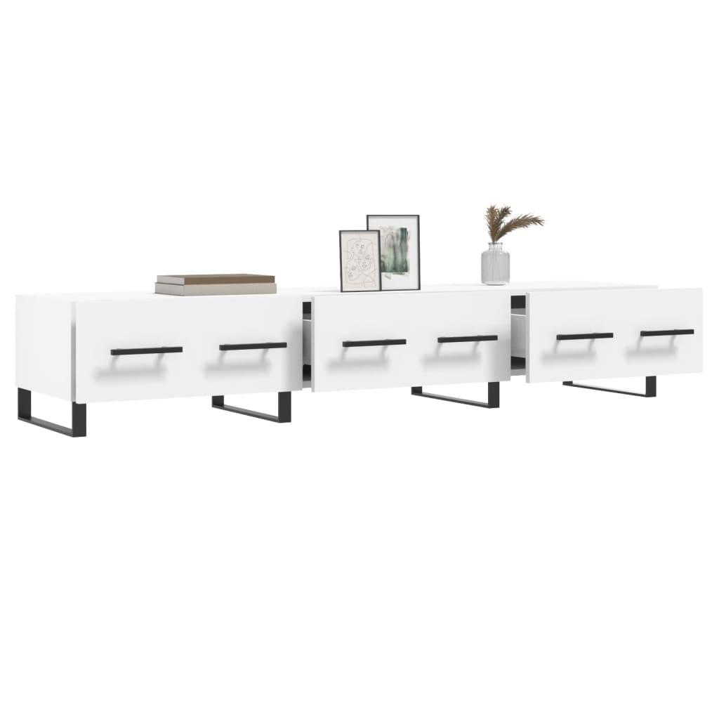 Meuble TV blanc 150x36x30 cm bois d'ingénierie - XIOS