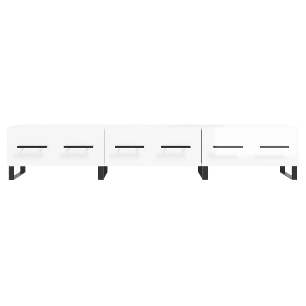 Meuble TV blanc brillant 150x36x30 cm bois d'ingénierie - XIOS