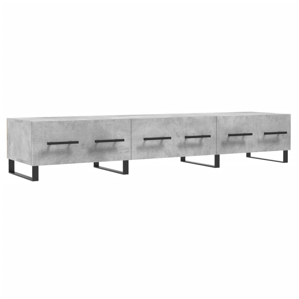 Meuble TV gris béton 150x36x30 cm bois d'ingénierie - XIOS