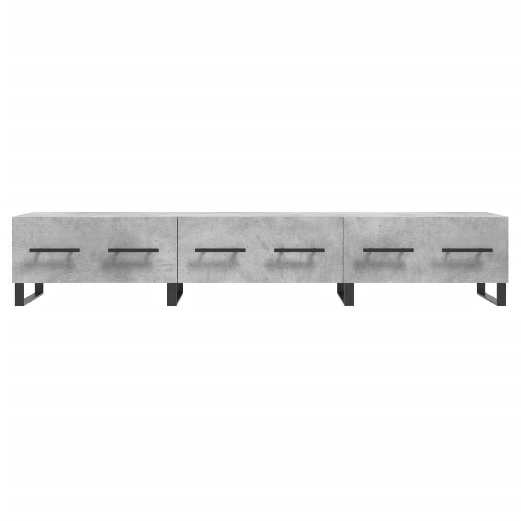 Meuble TV gris béton 150x36x30 cm bois d'ingénierie - XIOS