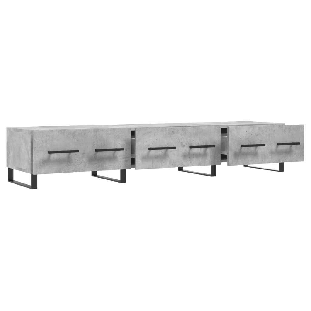Meuble TV gris béton 150x36x30 cm bois d'ingénierie - XIOS