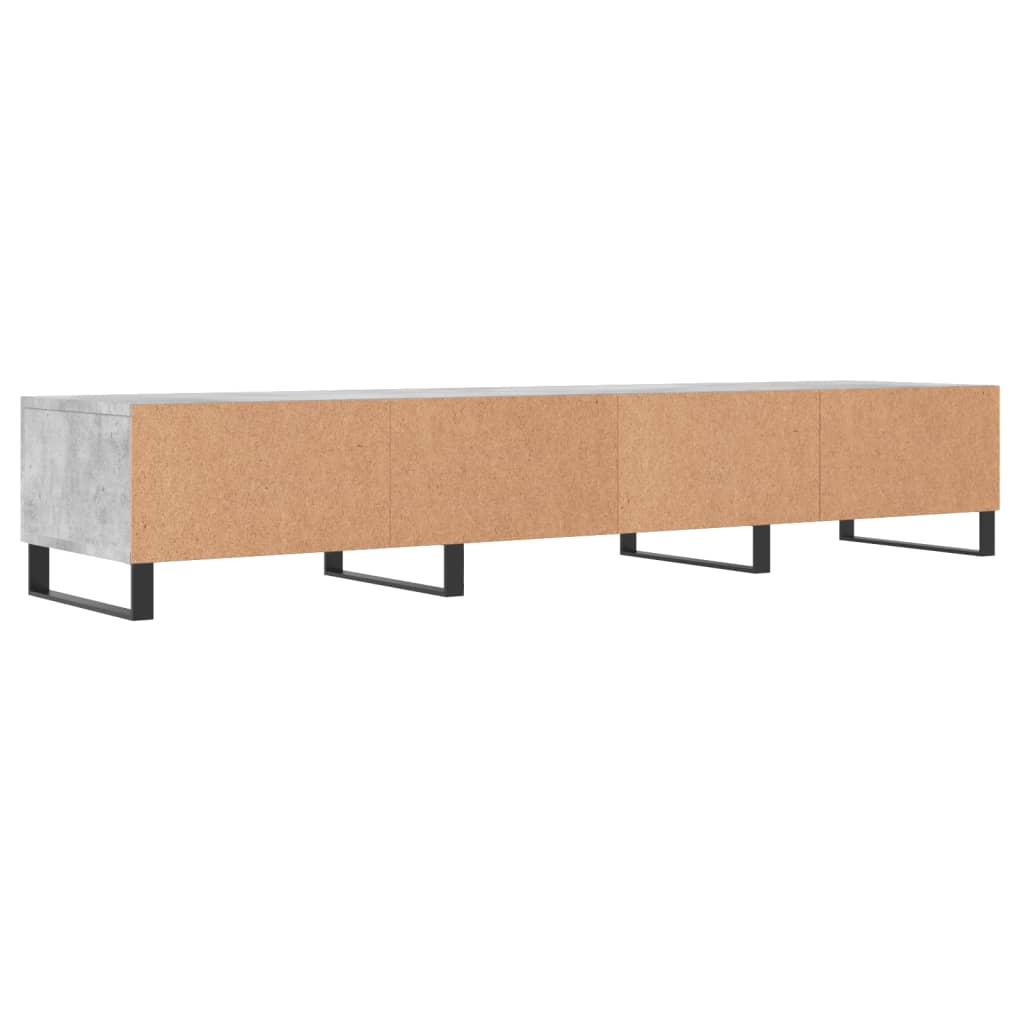 Meuble TV gris béton 150x36x30 cm bois d'ingénierie - XIOS