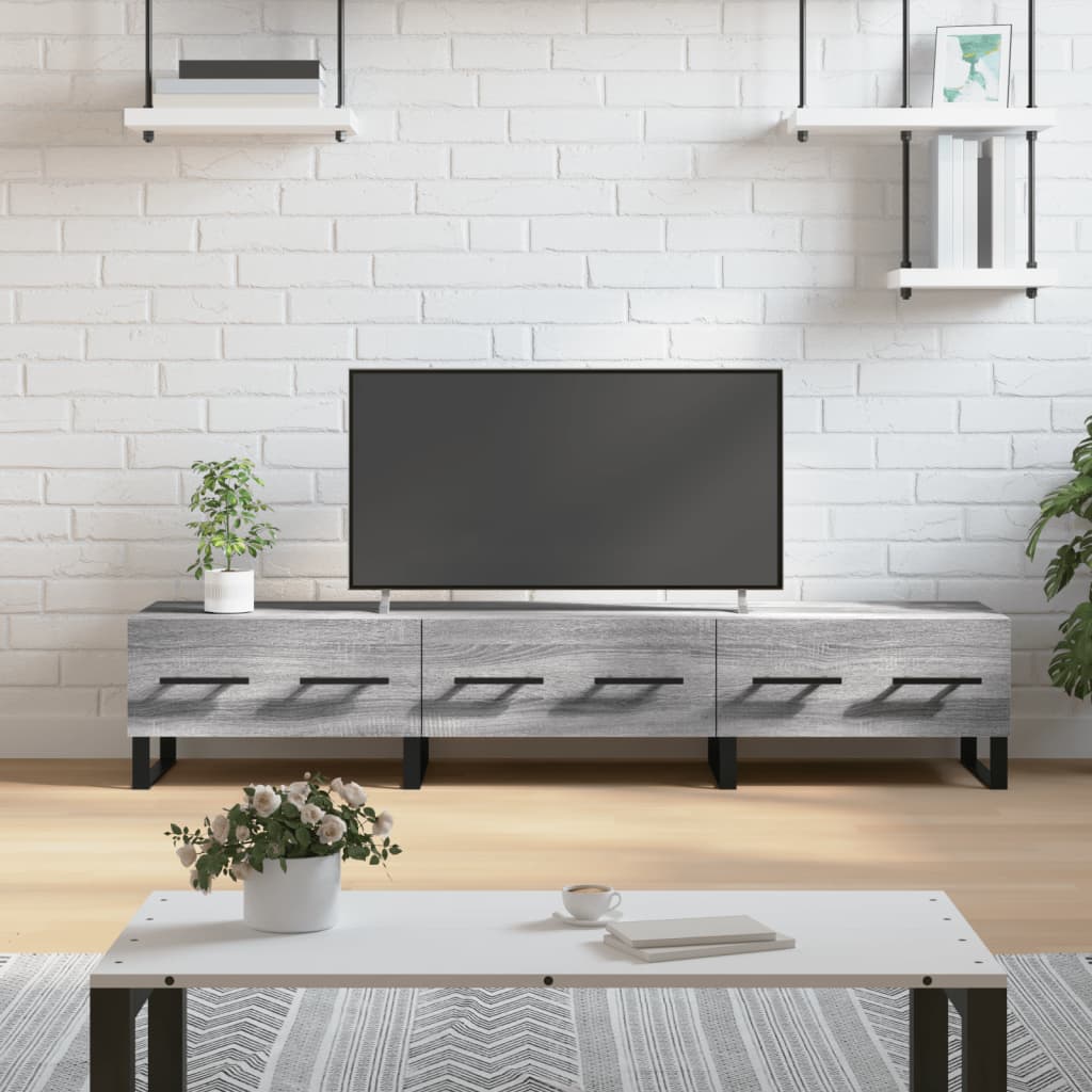 Meuble TV sonoma gris 150x36x30 cm bois d'ingénierie - XIOS