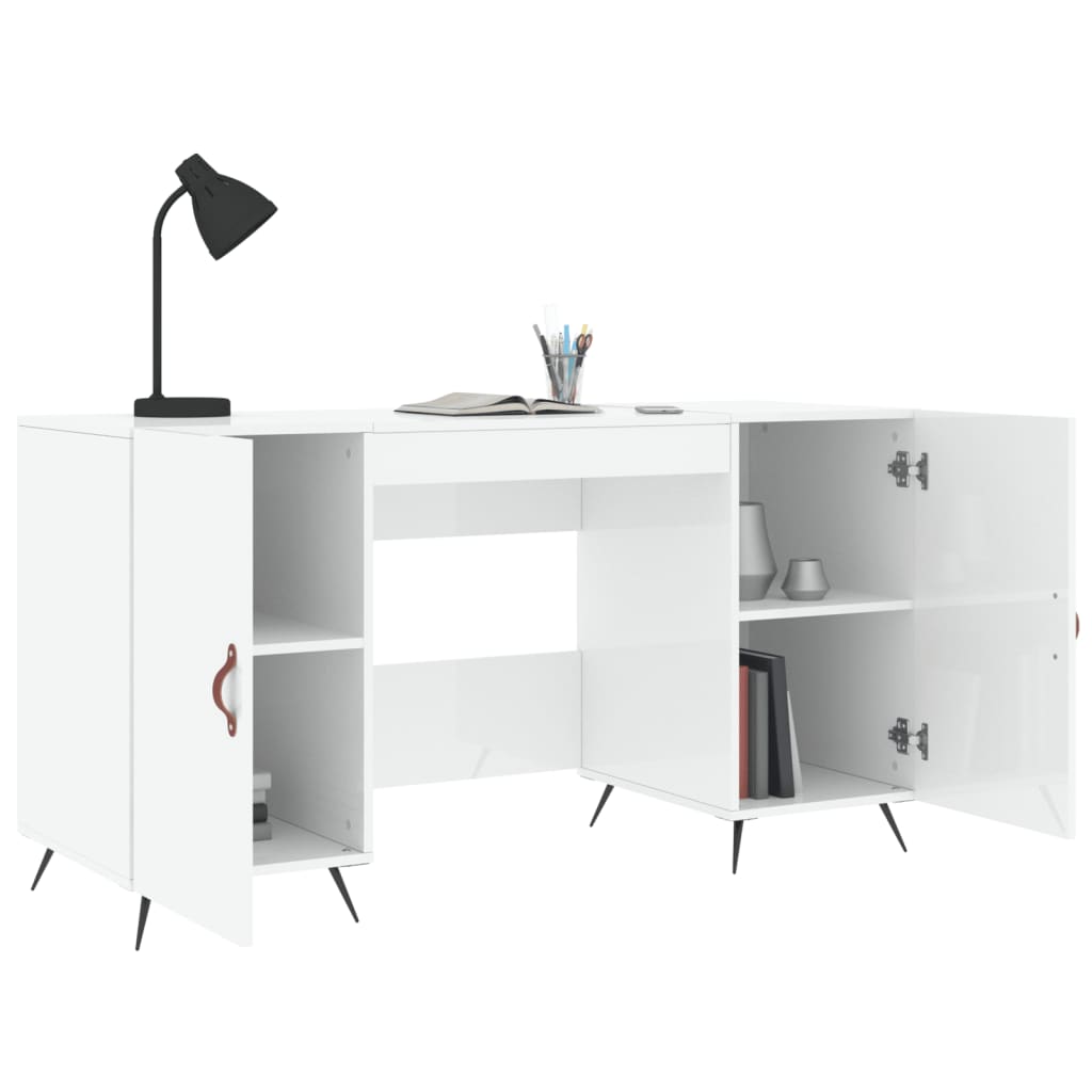 Bureau Blanc brillant 140x50x75 cm Bois d'ingénierie - XIOS