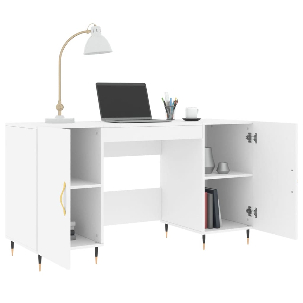 Bureau blanc 140x50x75 cm bois d'ingénierie - XIOS