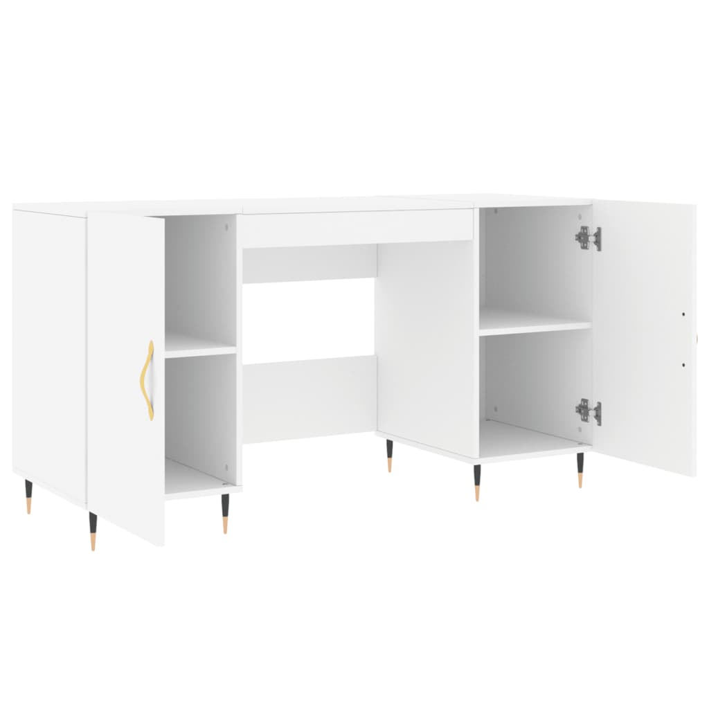 Bureau blanc 140x50x75 cm bois d'ingénierie - XIOS