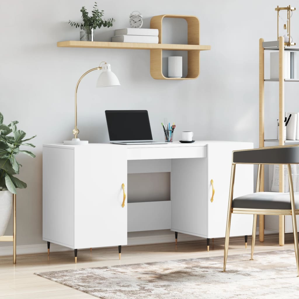 Bureau blanc 140x50x75 cm bois d'ingénierie - XIOS