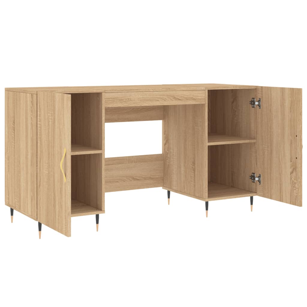 Bureau chêne sonoma 140x50x75 cm bois d'ingénierie - XIOS