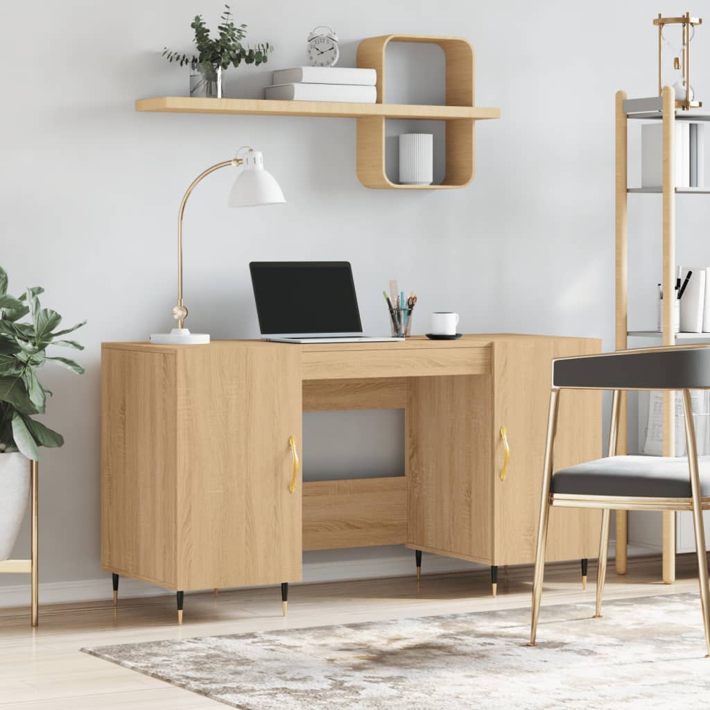 Bureau chêne sonoma 140x50x75 cm bois d'ingénierie - XIOS