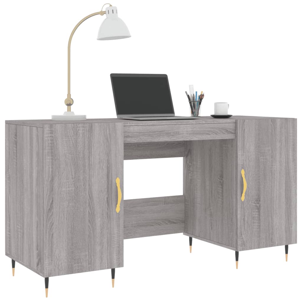 Bureau sonoma gris 140x50x75 cm bois d'ingénierie Bureaux vidaXL