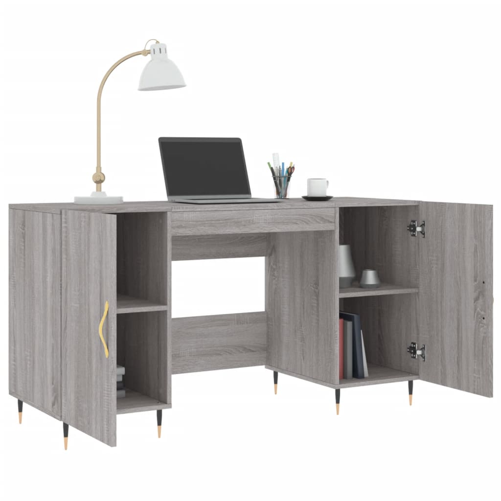 Bureau sonoma gris 140x50x75 cm bois d'ingénierie Bureaux vidaXL