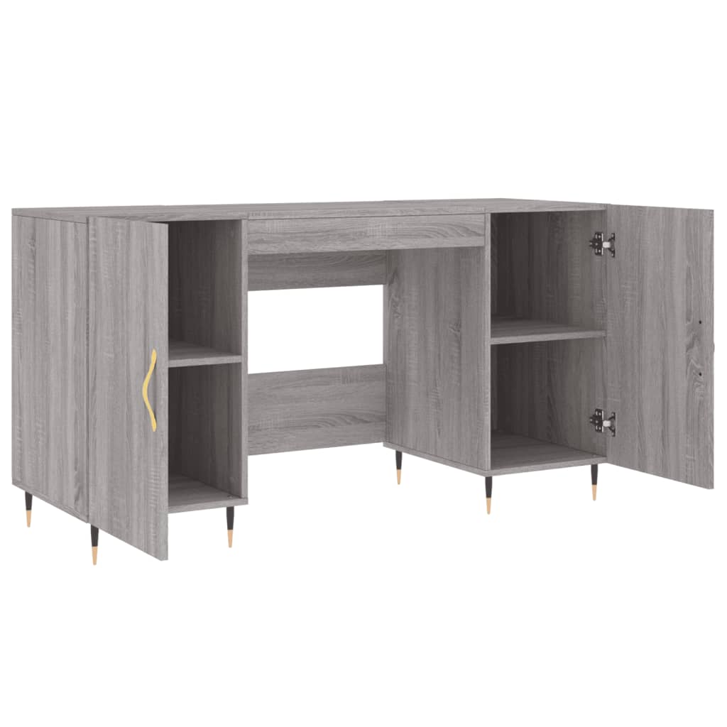 Bureau sonoma gris 140x50x75 cm bois d'ingénierie Bureaux vidaXL