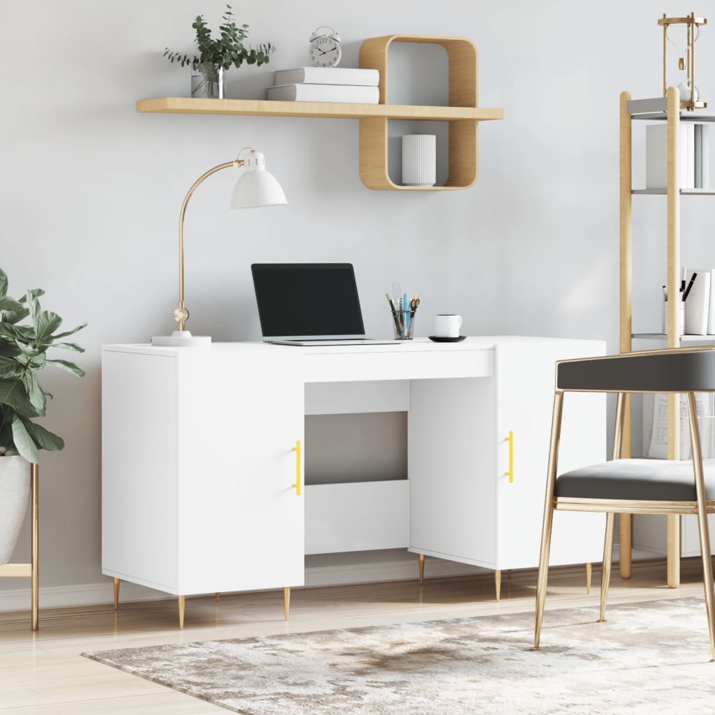 Bureau blanc 140x50x75 cm bois d'ingénierie Bureaux vidaXL