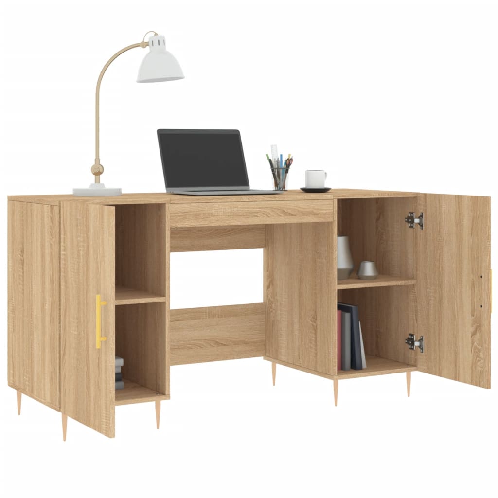 Bureau chêne sonoma 140x50x75 cm bois d'ingénierie - XIOS