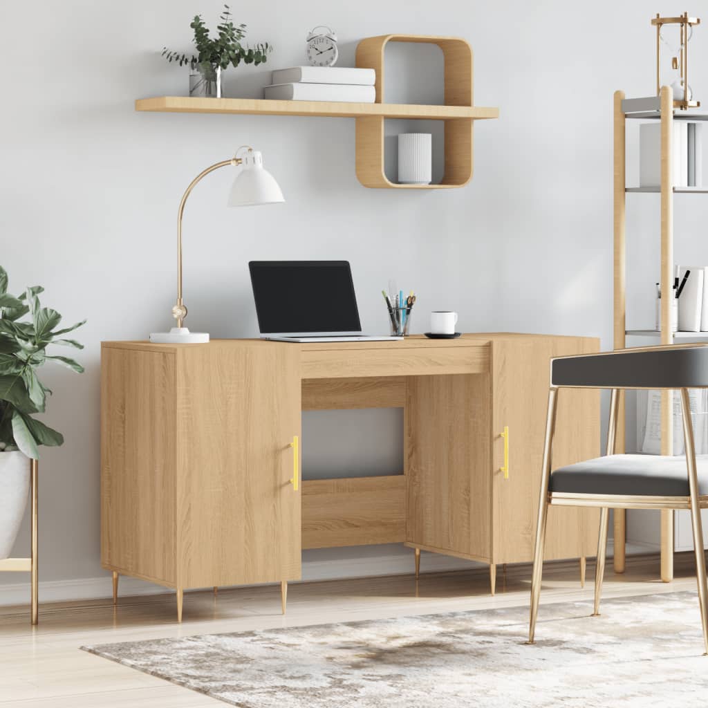 Bureau chêne sonoma 140x50x75 cm bois d'ingénierie - XIOS