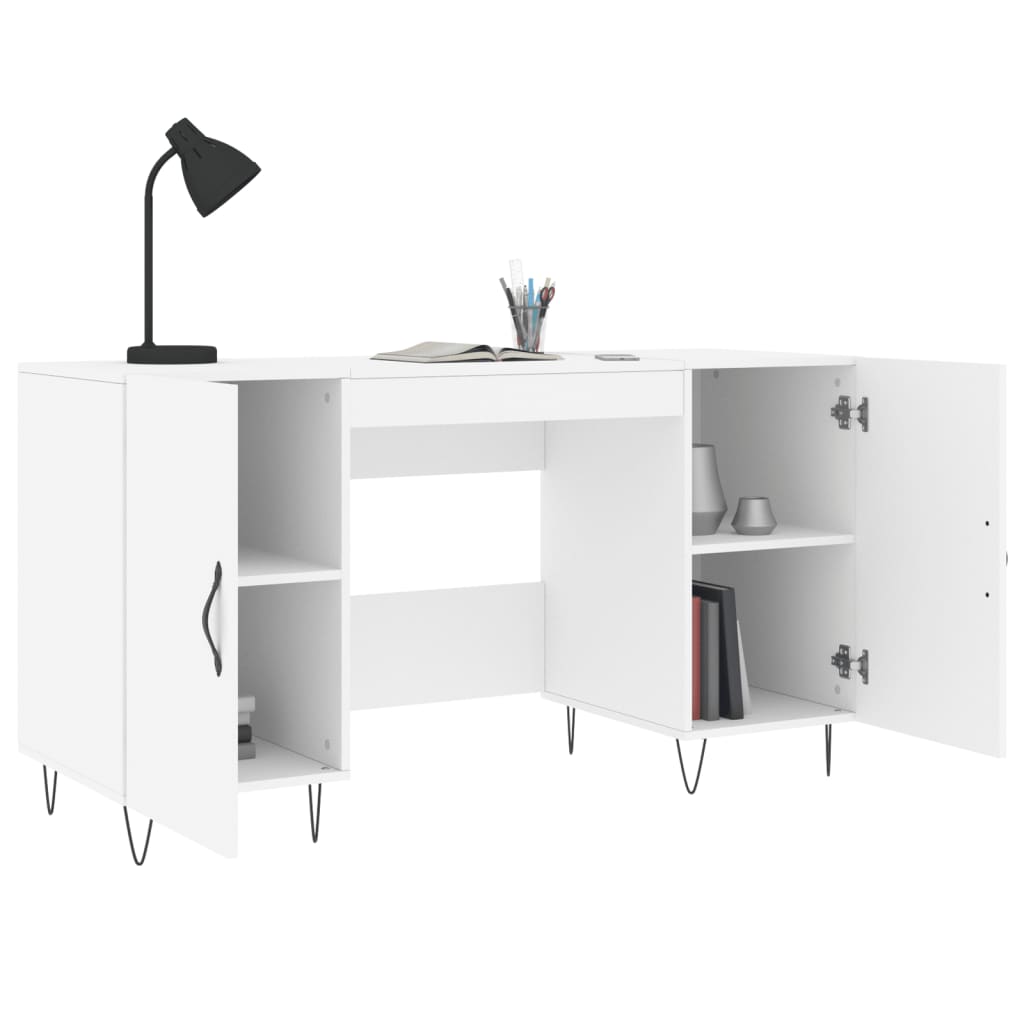 Bureau blanc 140x50x75 cm bois d'ingénierie Bureaux vidaXL