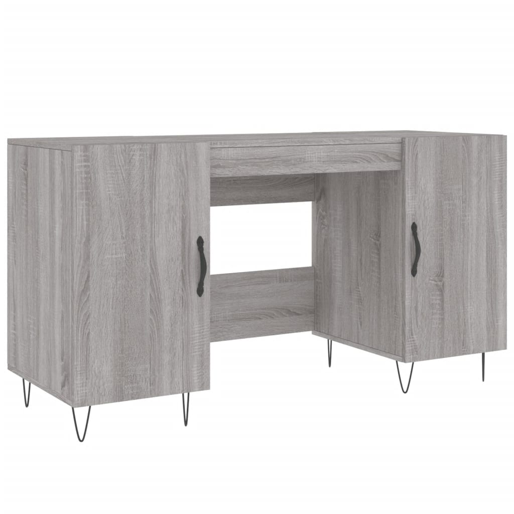 Bureau sonoma gris 140x50x75 cm bois d'ingénierie Bureaux vidaXL