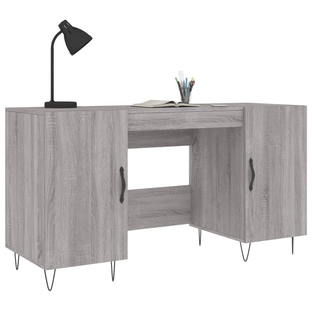 Bureau sonoma gris 140x50x75 cm bois d'ingénierie Bureaux vidaXL