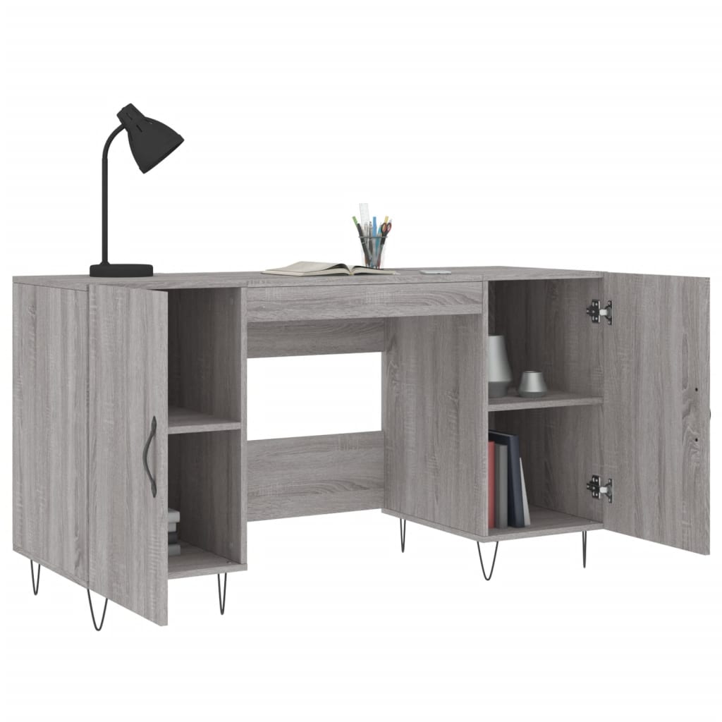 Bureau sonoma gris 140x50x75 cm bois d'ingénierie Bureaux vidaXL