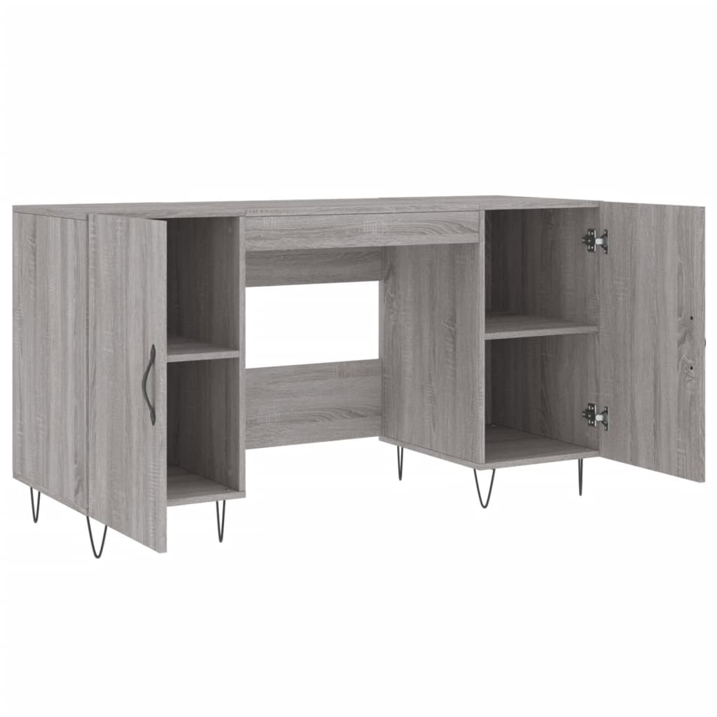 Bureau sonoma gris 140x50x75 cm bois d'ingénierie Bureaux vidaXL