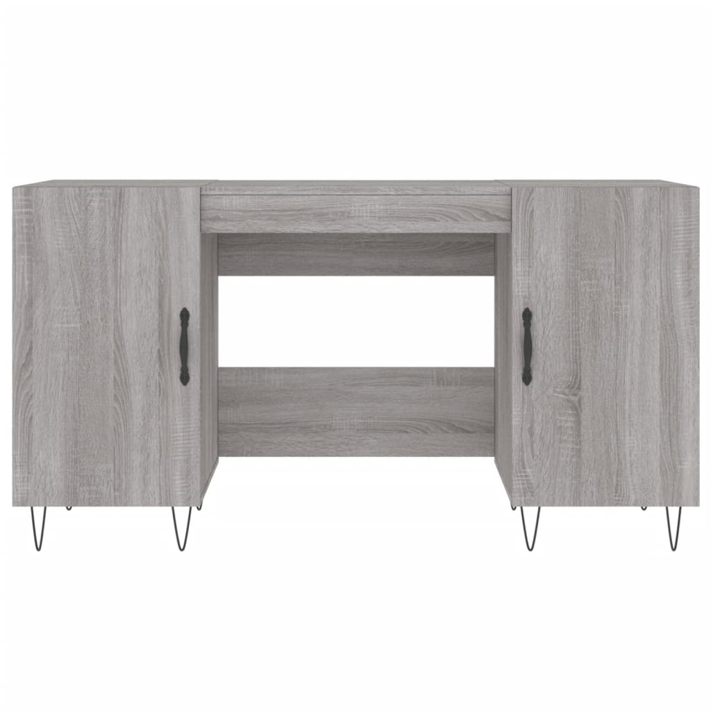 Bureau sonoma gris 140x50x75 cm bois d'ingénierie Bureaux vidaXL