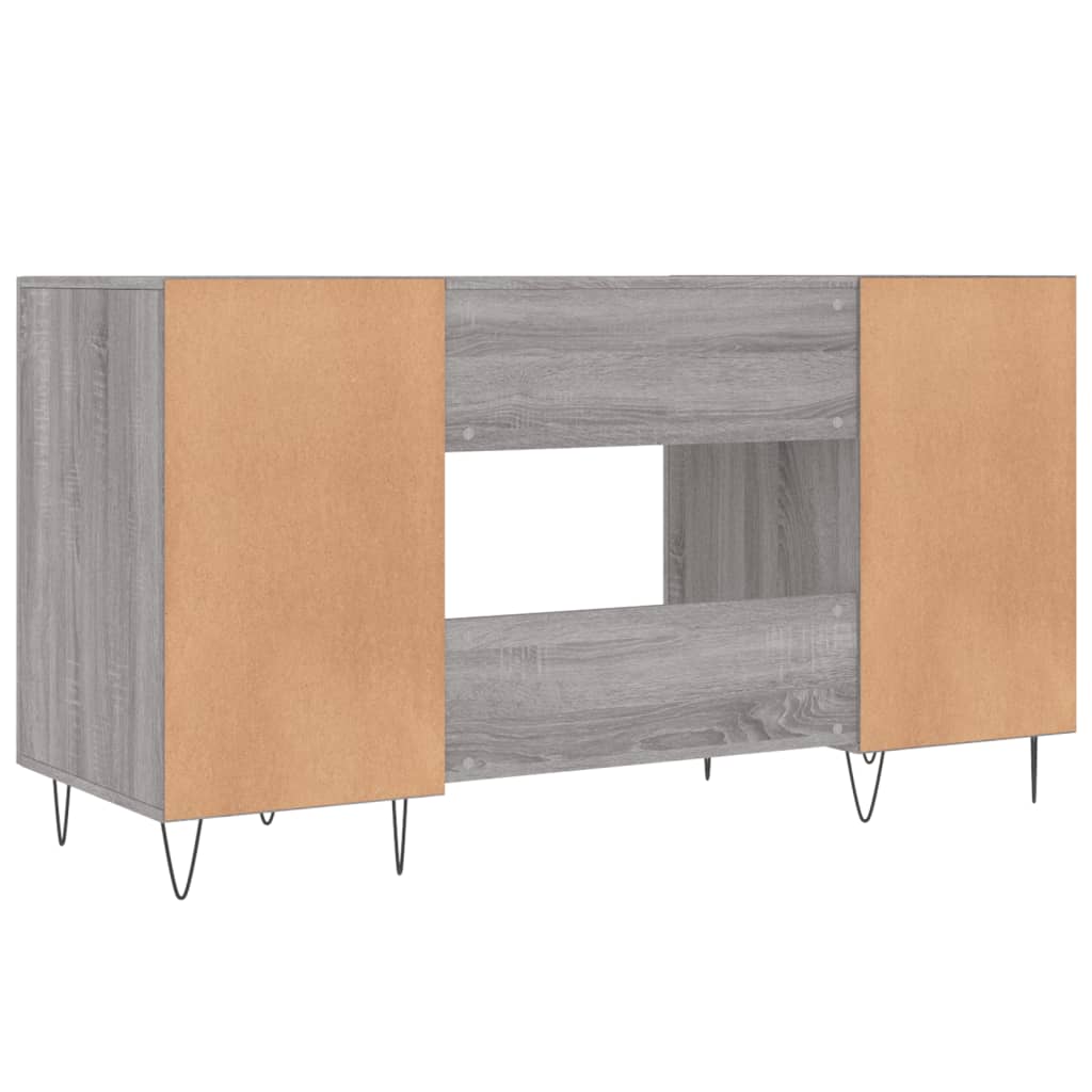 Bureau sonoma gris 140x50x75 cm bois d'ingénierie Bureaux vidaXL