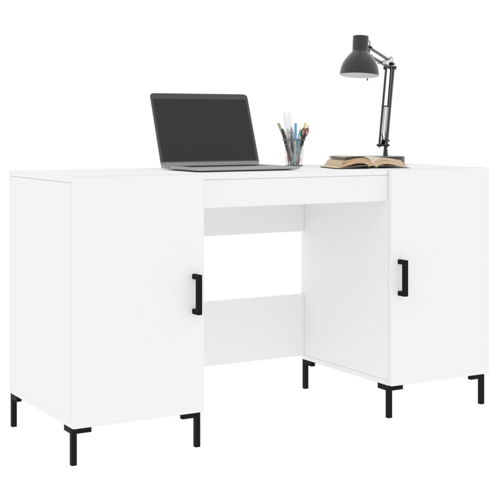 Bureau blanc 140x50x75 cm bois d'ingénierie - XIOS