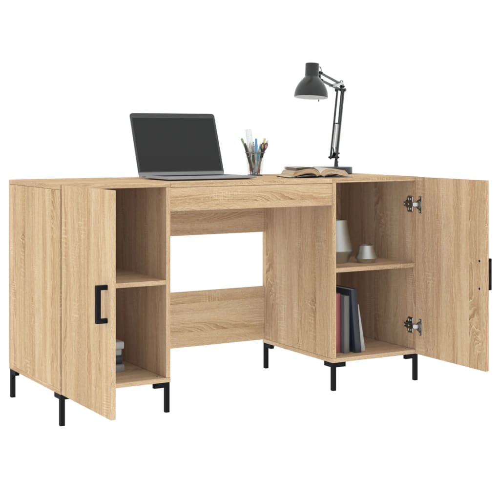 Bureau chêne sonoma 140x50x75 cm bois d'ingénierie - XIOS