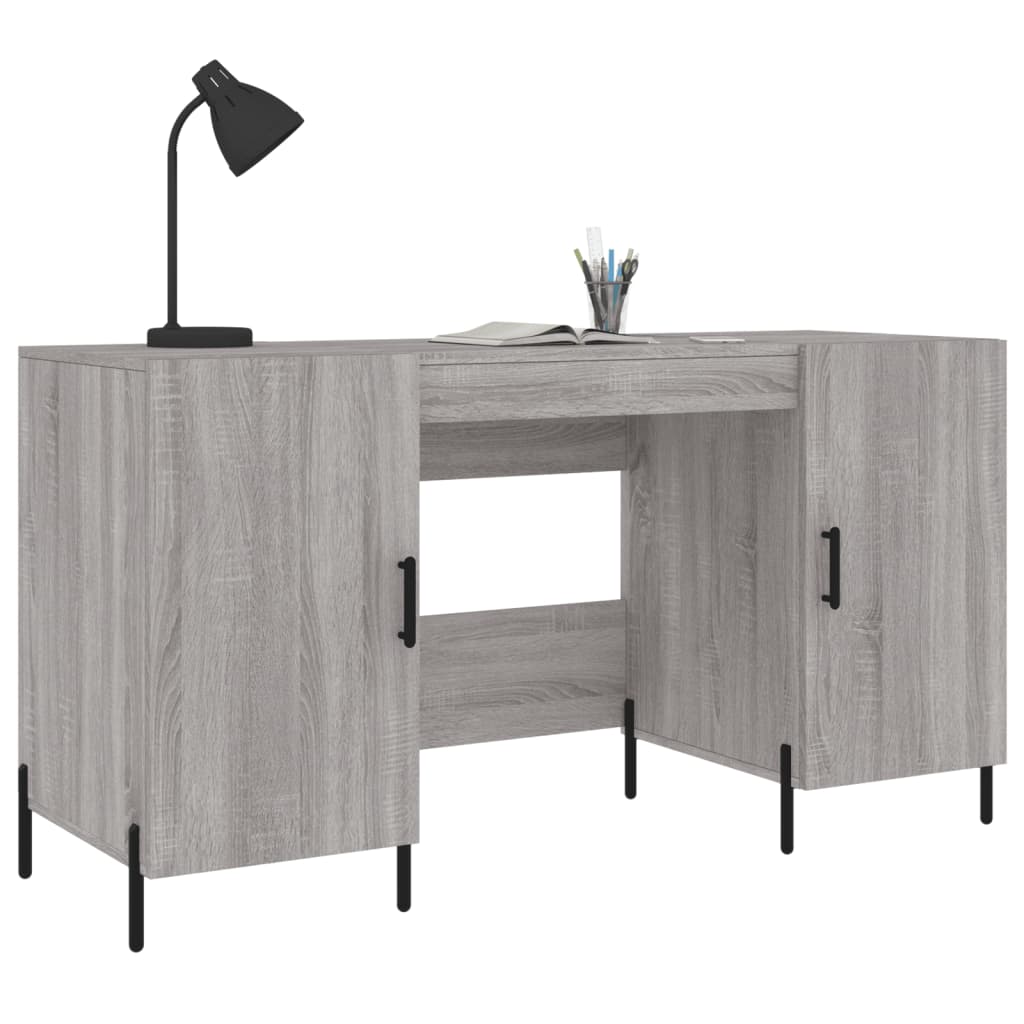 Bureau sonoma gris 140x50x75 cm bois d'ingénierie - XIOS