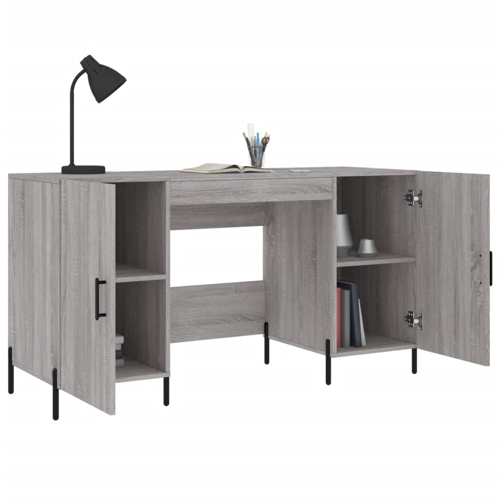 Bureau sonoma gris 140x50x75 cm bois d'ingénierie - XIOS