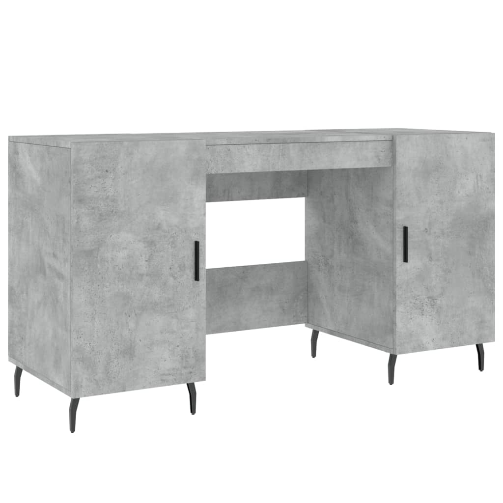 Bureau gris béton 140x50x75 cm bois d'ingénierie - XIOS