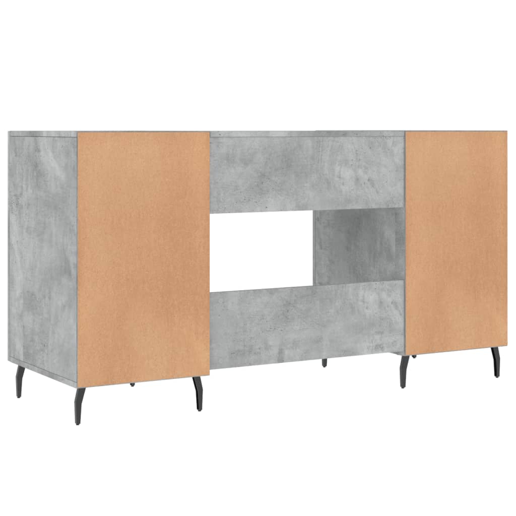 Bureau gris béton 140x50x75 cm bois d'ingénierie - XIOS