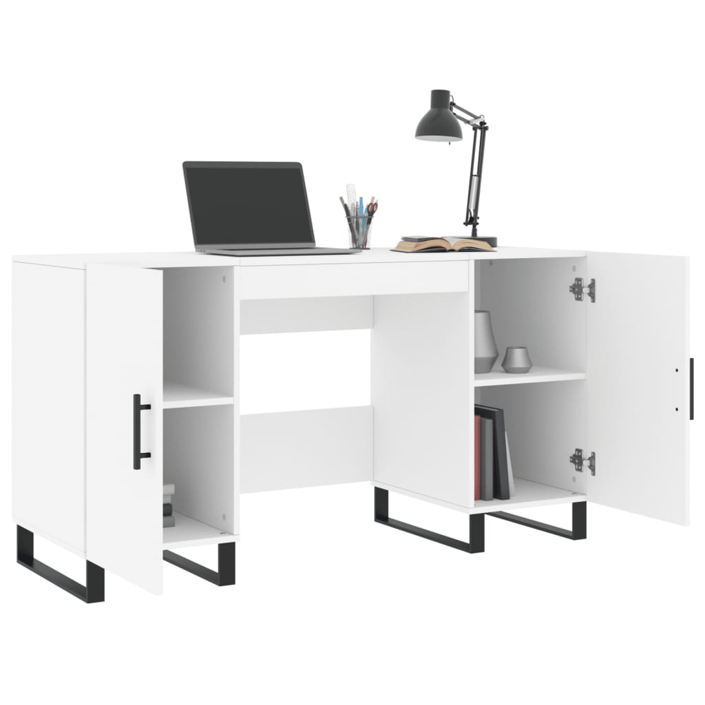 Bureau blanc 140x50x75 cm bois d'ingénierie - XIOS
