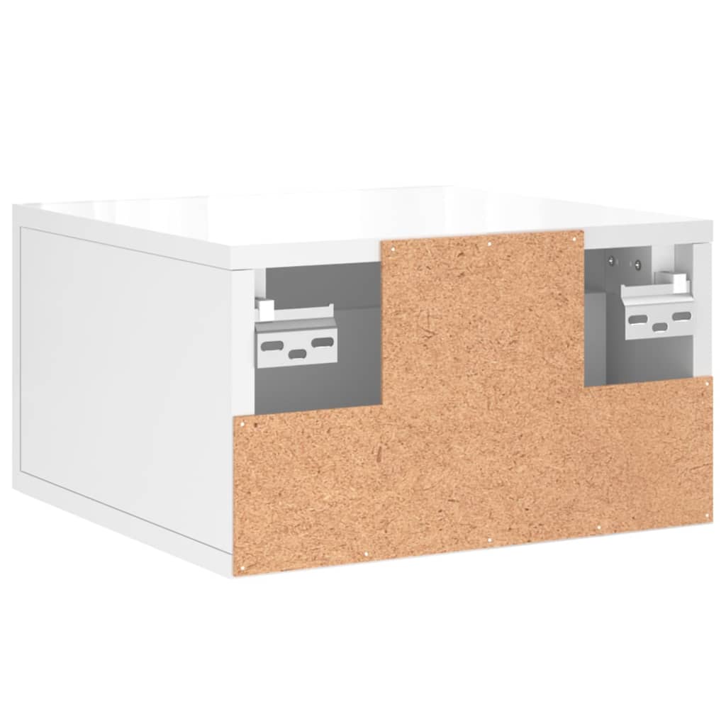 Table de chevet murale blanc brillant 35x35x20 cm - XIOS