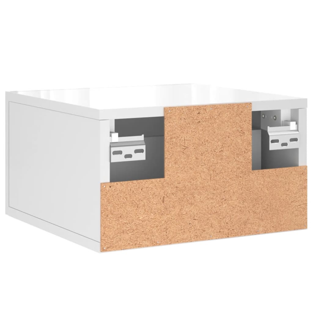 Tables de chevet murales 2 pcs blanc brillant 35x35x20 cm