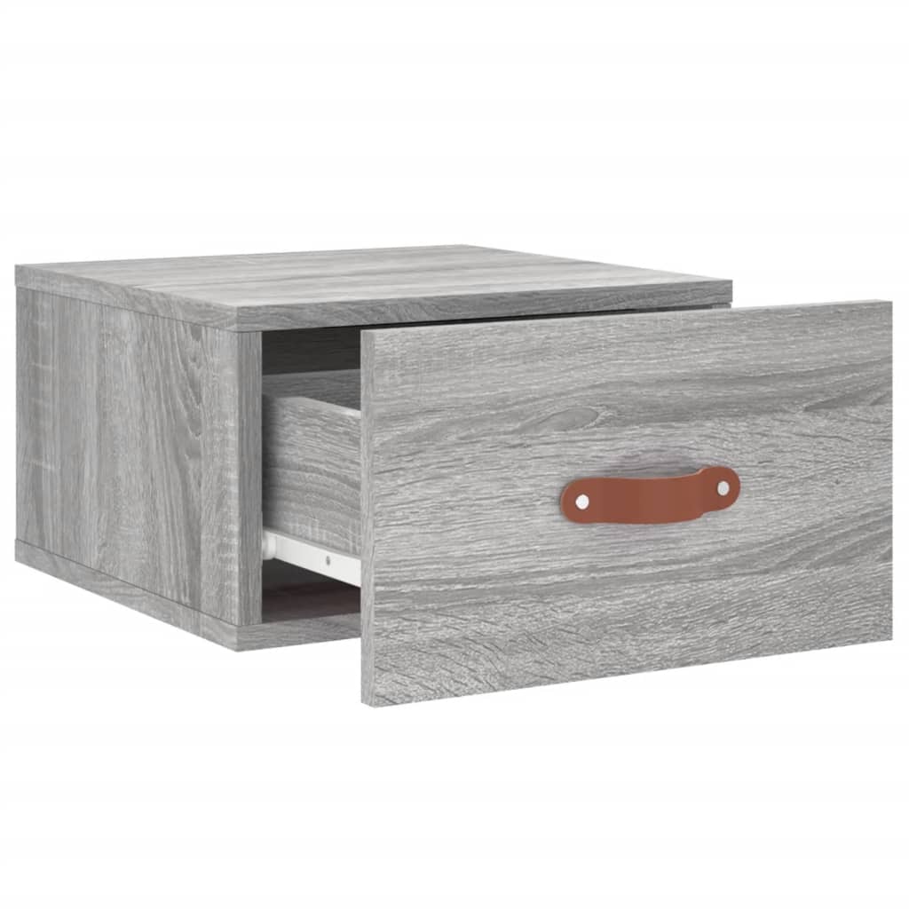 Table de chevet murale sonoma gris 35x35x20 cm